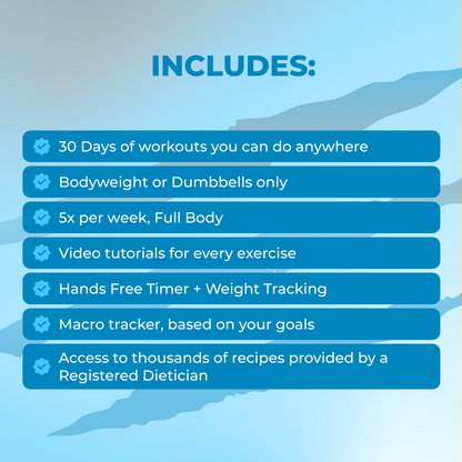 FIerce 30 day challenge : 30day of workouts, video tutorials, timer, tracking tools, and dietitian recipes
