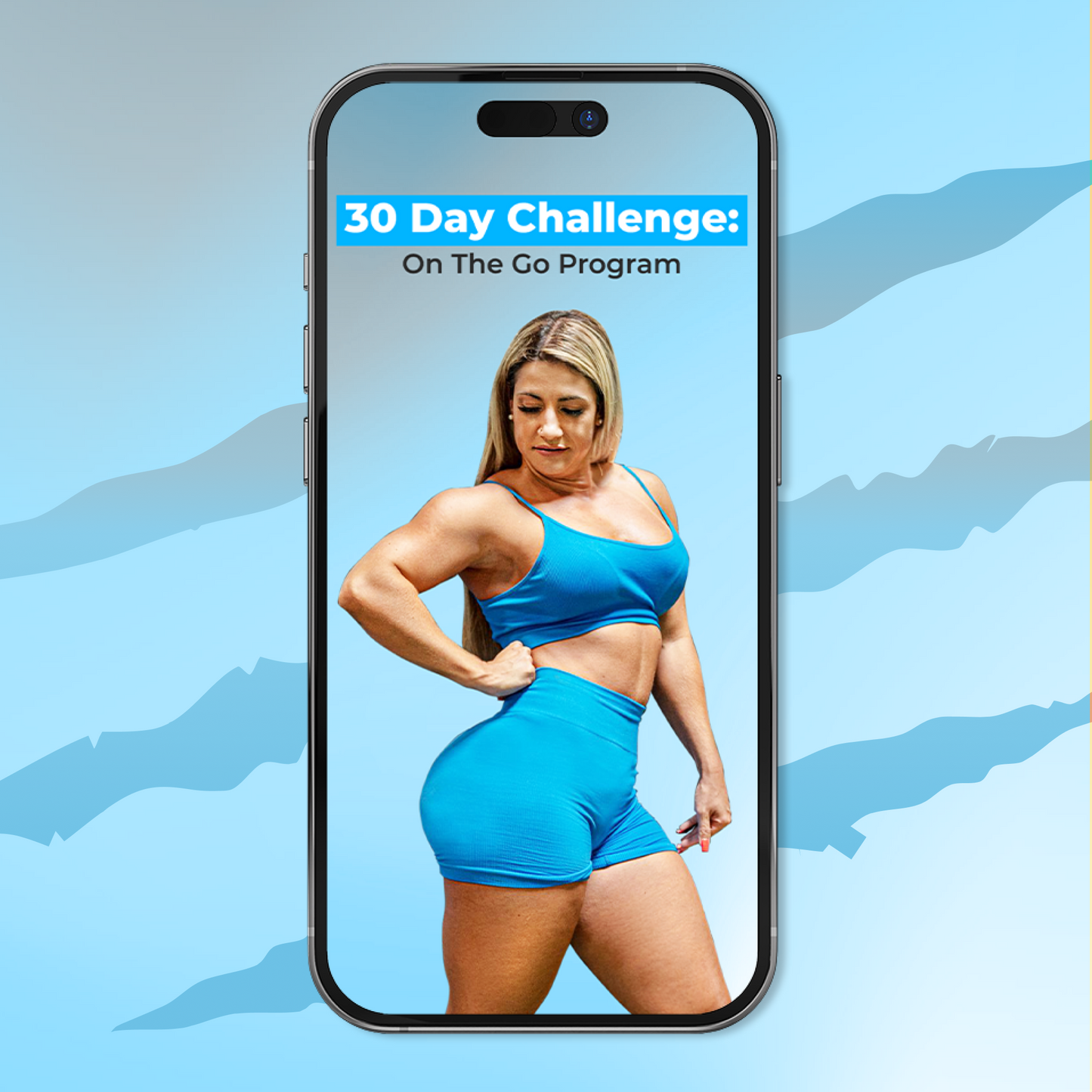 Phone showing 30 day challenge on the go program 
